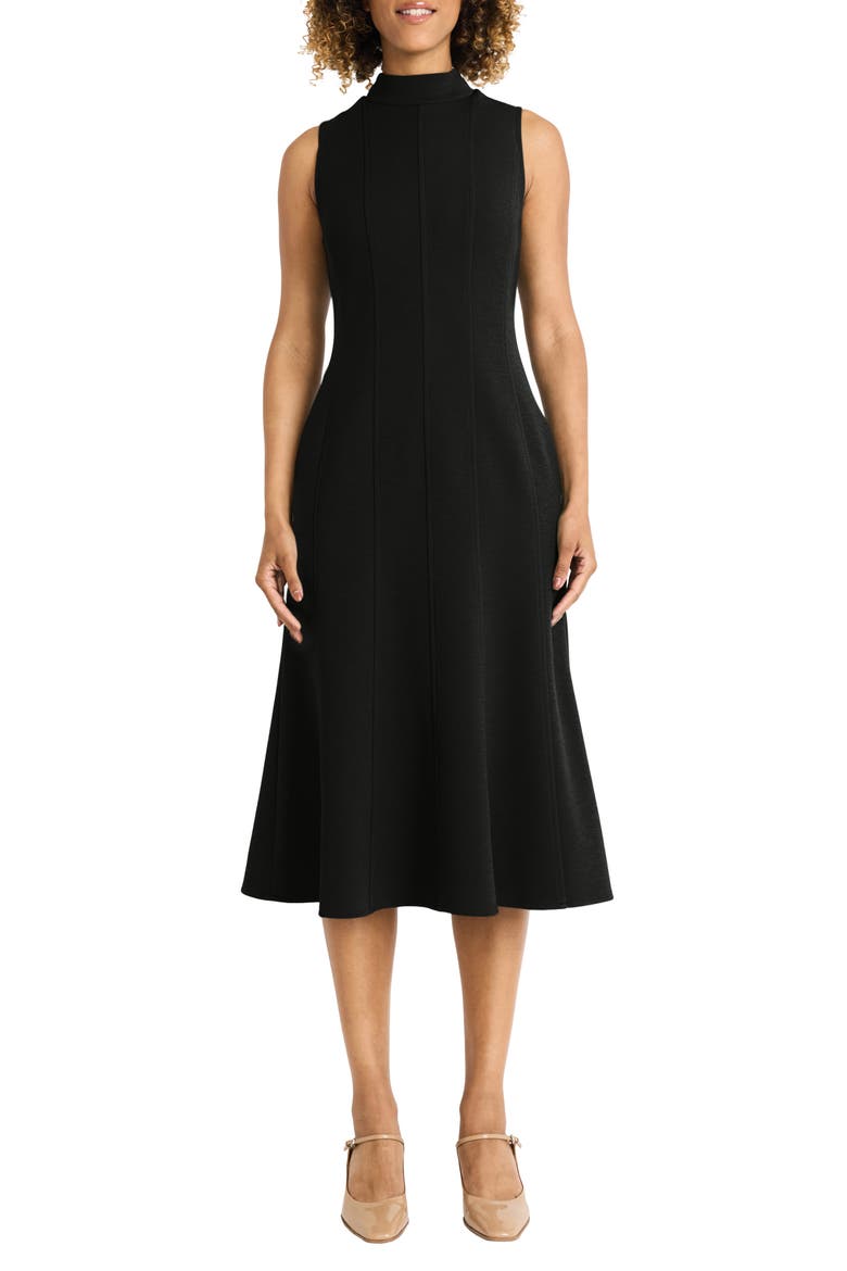 Mock Neck Sleeveless Knit Dress, Main, color, BLACK