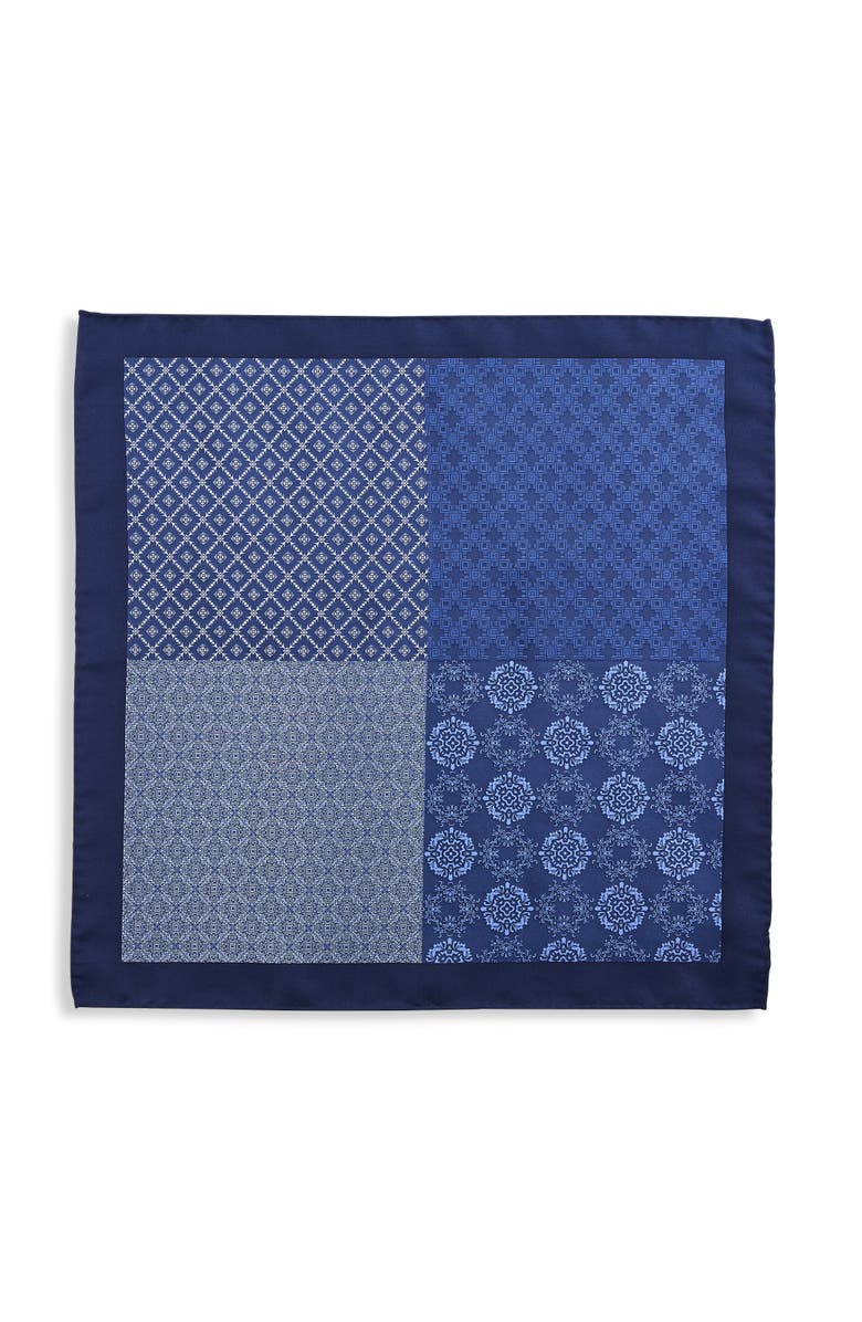 Synrgy Big & Tall 4-Pattern Tonal Pocket Square, Alternate, color, Navy