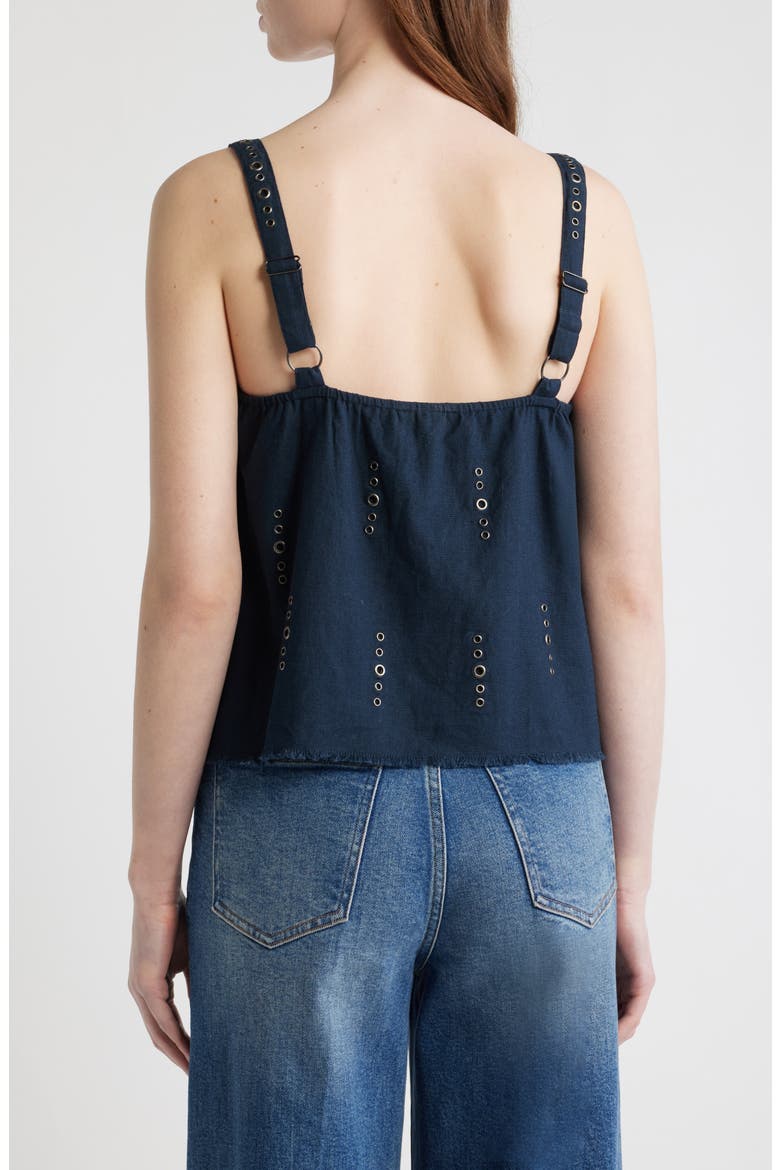 Aubrey Grommet Trim Linen & Cotton Camisole, Alternate, color, SAL