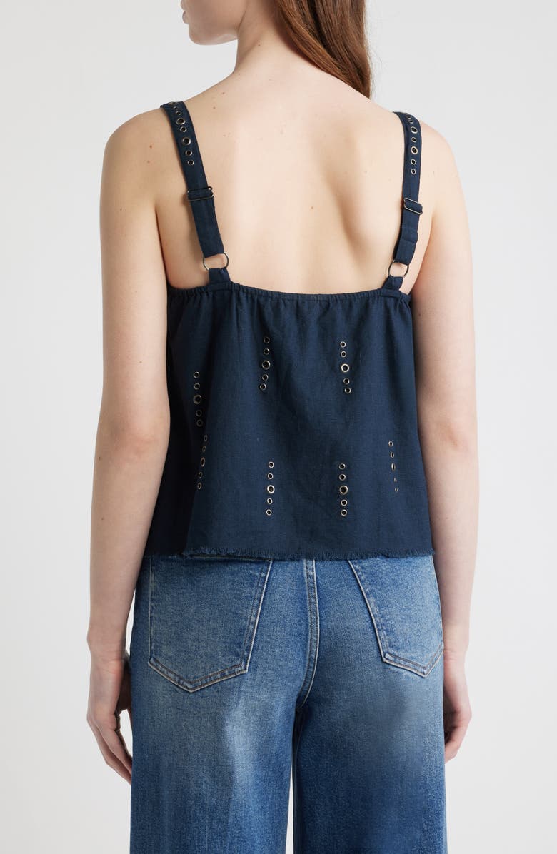 rag & bone Aubrey Grommet Trim Linen & Cotton Camisole, Alternate, color, Sal