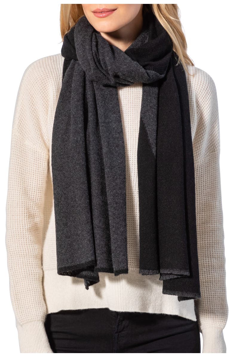 Amicale Cashmere Two-Tone Diagonal Wrap, Main, color, 