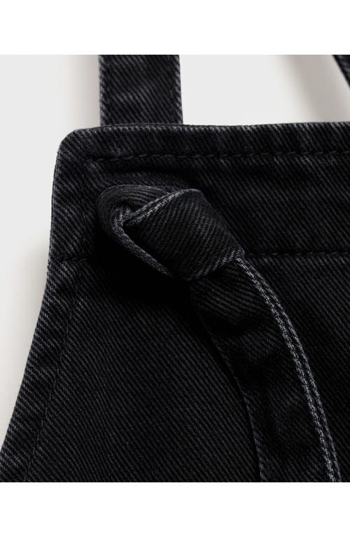 Mango Denim Maternity Overalls In Black Denim