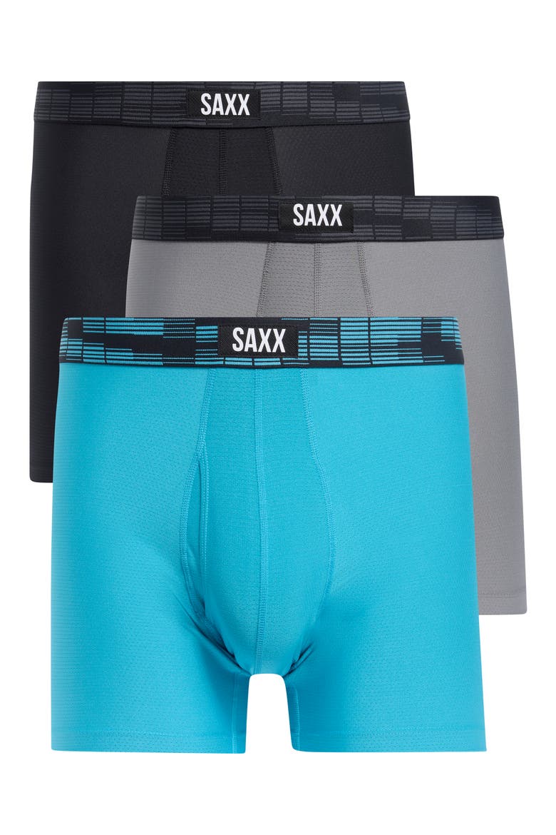 Assorted 3-Pack Sport Mesh Boxer Briefs, Main, color, BLUE/ SHADE/ BLACK