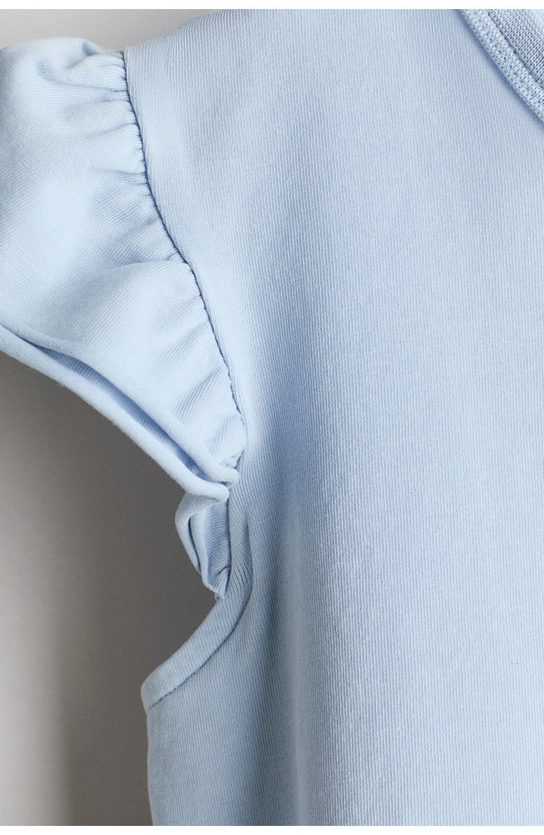 H&M Flutter-sleeved top, Alternate, color, Light Blue
