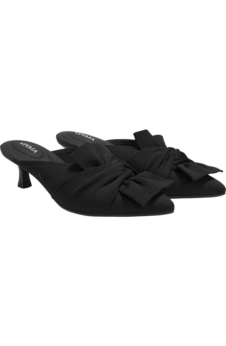 VIVAIA Pointed-Toe Bow Sandals, Main, color, Black