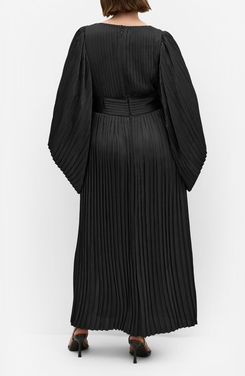 City Chic Carmina Long Sleeve Maxi Dress, Alternate, color, Black