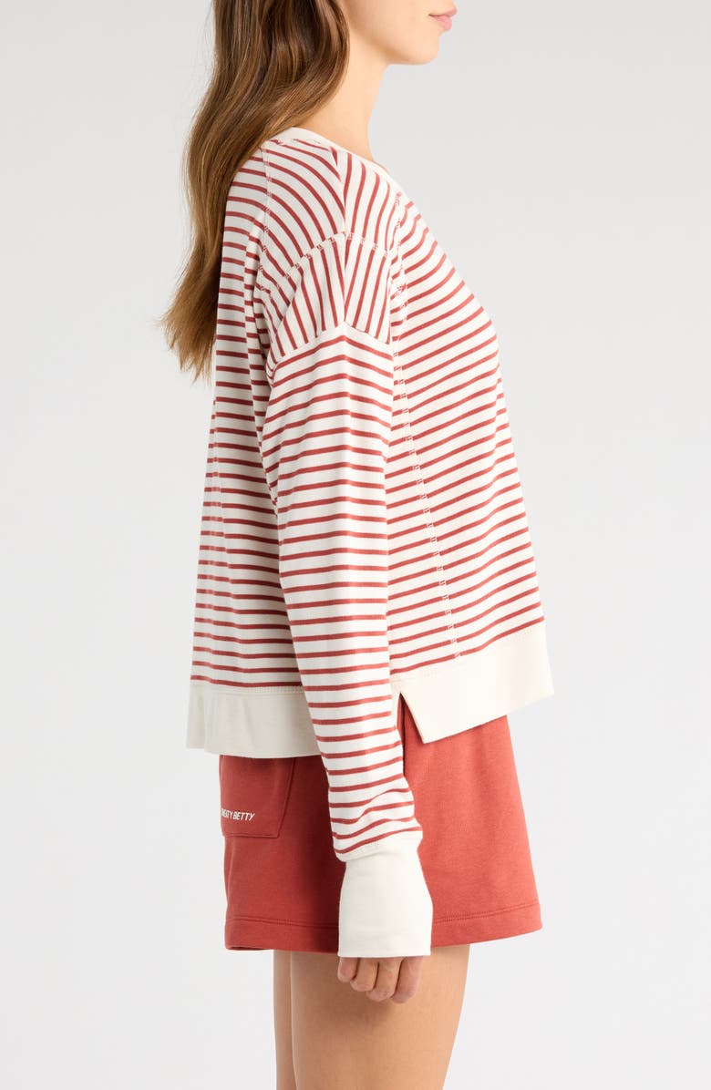 Sweaty Betty After Class Crop Sweatshirt, Alternate, color, Ember Red