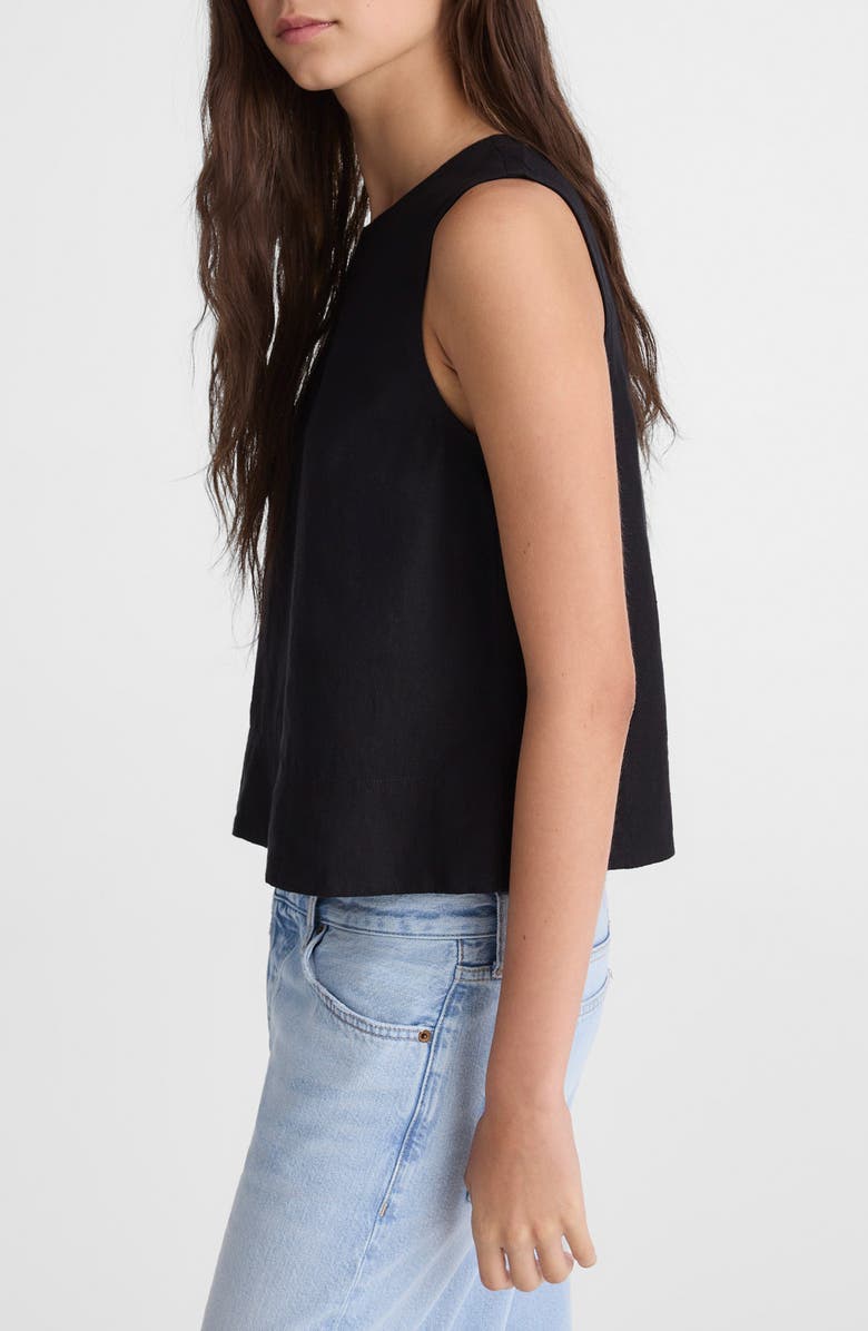 Madewell Suki Sleeveless Linen Top, Alternate, color, Jet Black