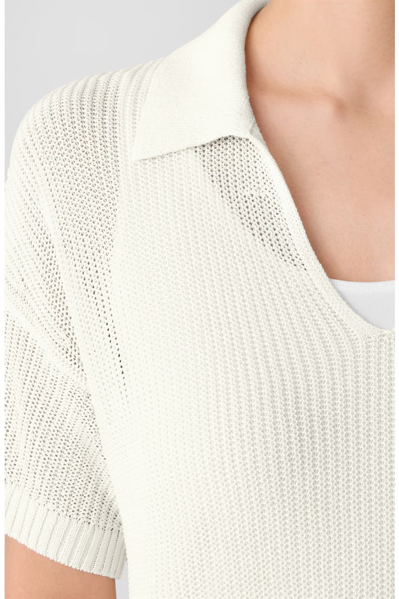 Classic Organic Cotton & Silk Polo Sweater, Alternate, color, IVORY