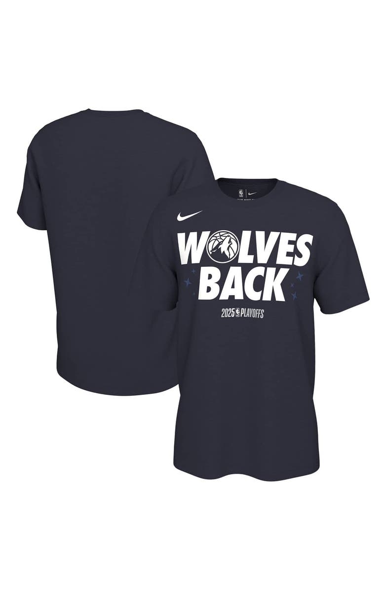 Nike Unisex Nike Navy Minnesota Timberwolves 2025 NBA Playoffs On-Court Mantra T-Shirt, Main, color,