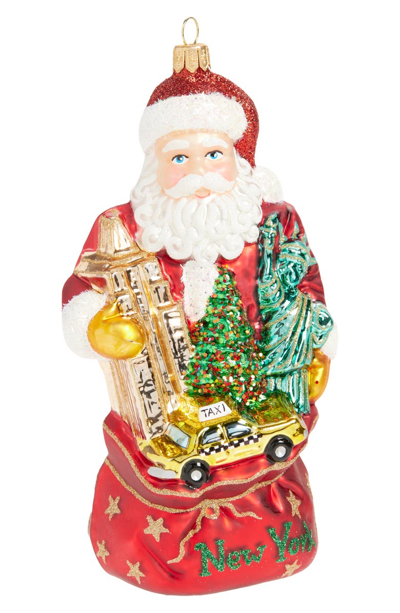 The Whitehurst Company Santa Claus In New York Ornament, Main, color, Red Multi