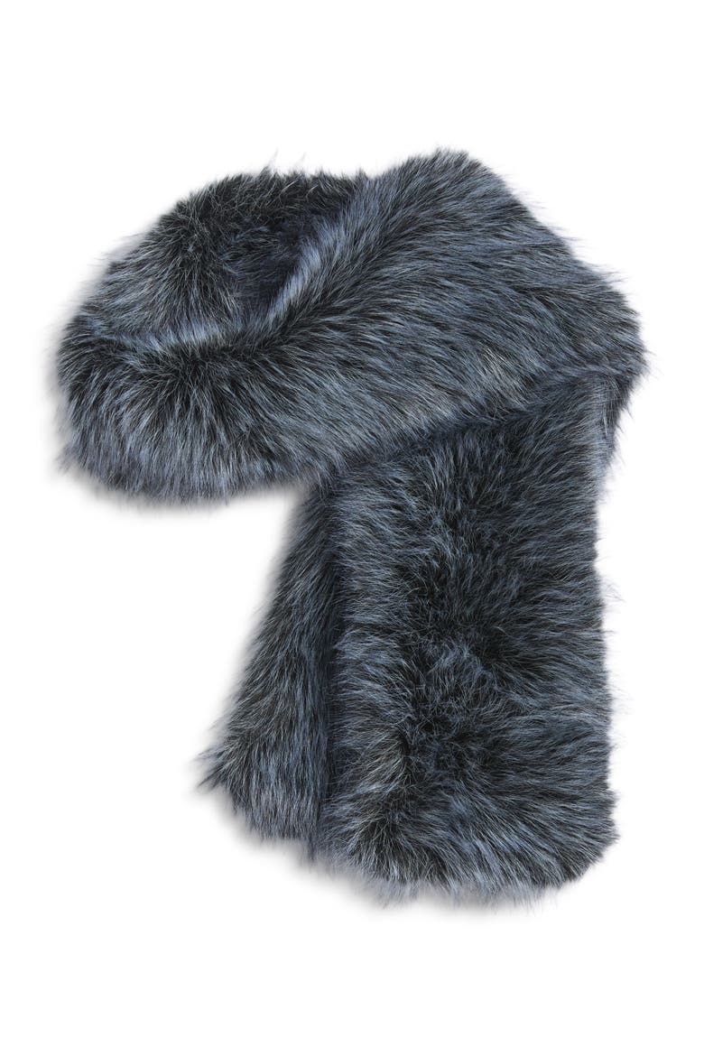 Faux Fur Stole, Main, color, BLACK