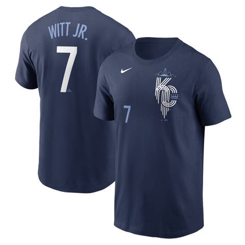 Men's Nike Bobby Witt Jr. Navy Kansas City Royals City Connect Fuse Name & Number T-Shirt