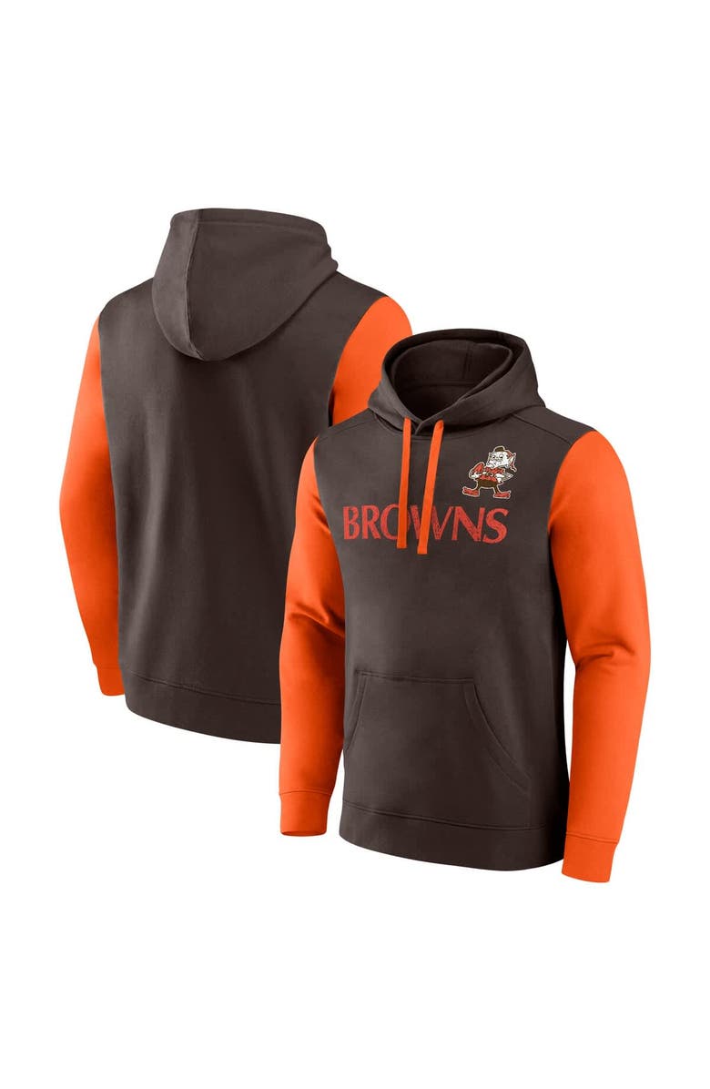 FANATICS Men's Fanatics Brown Cleveland Browns Fleece Pullover Hoodie, Main, color, Brown