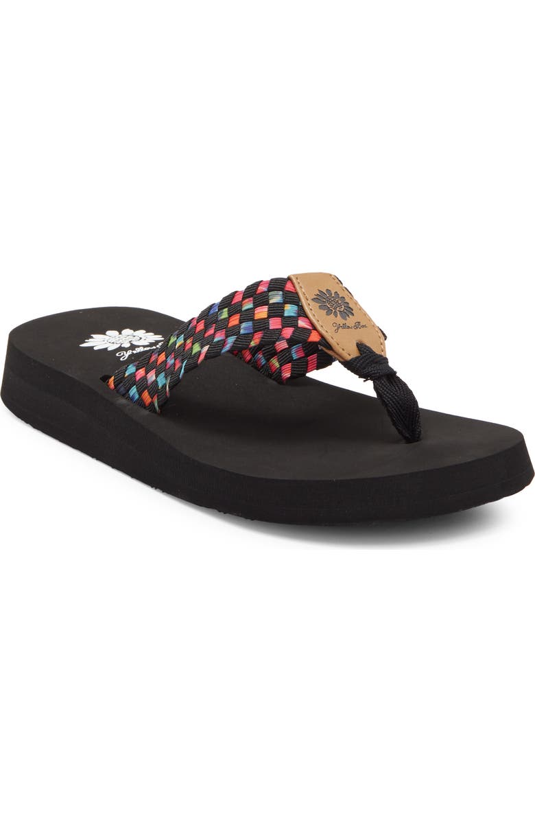 Yellow Box Premium Soleil Flip Flop Sandal, Main, color, Black Multi