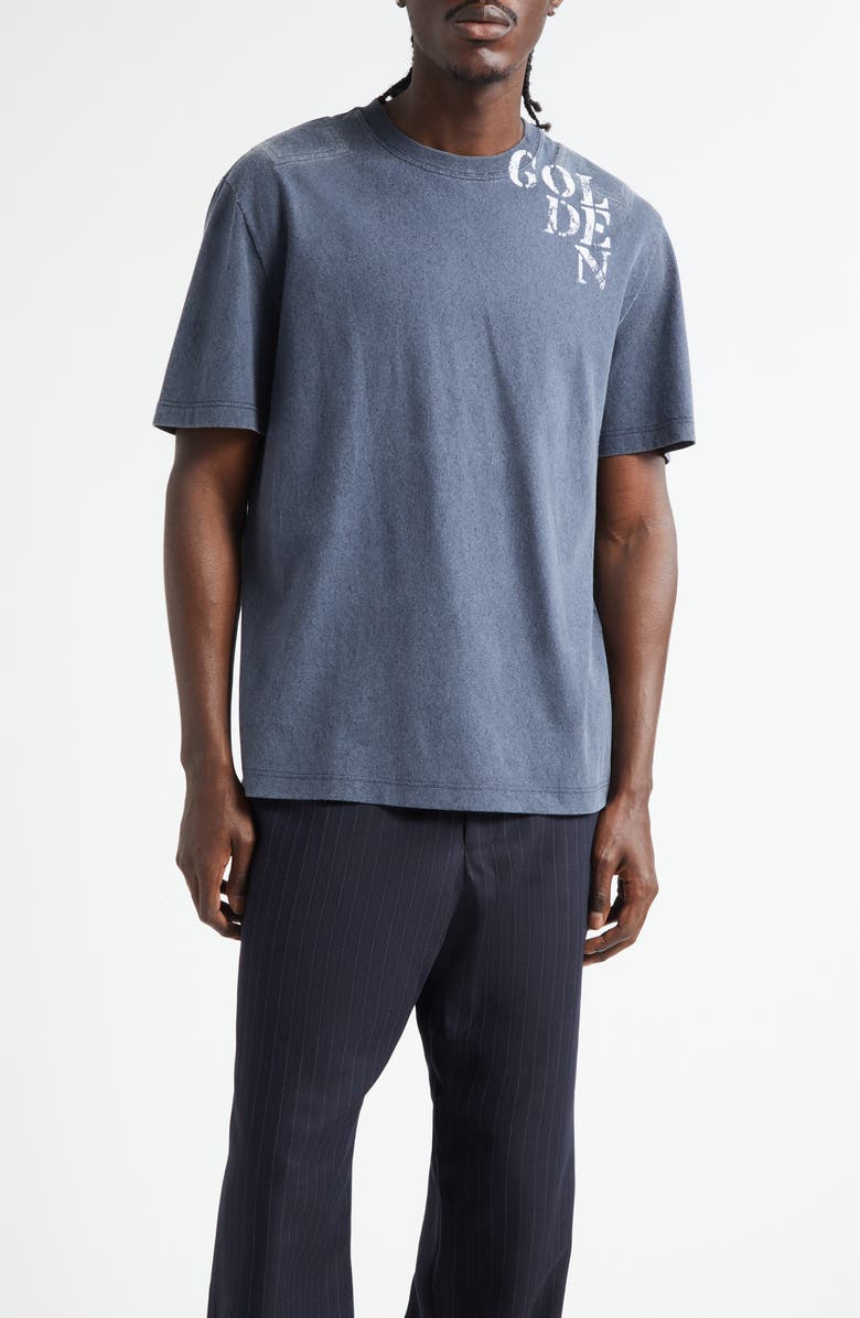 Golden Goose Journey Regular Fit Graphic T-Shirt, Main, color, Blue