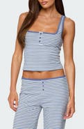EDIKTED Monti Stripe Henley Camisole