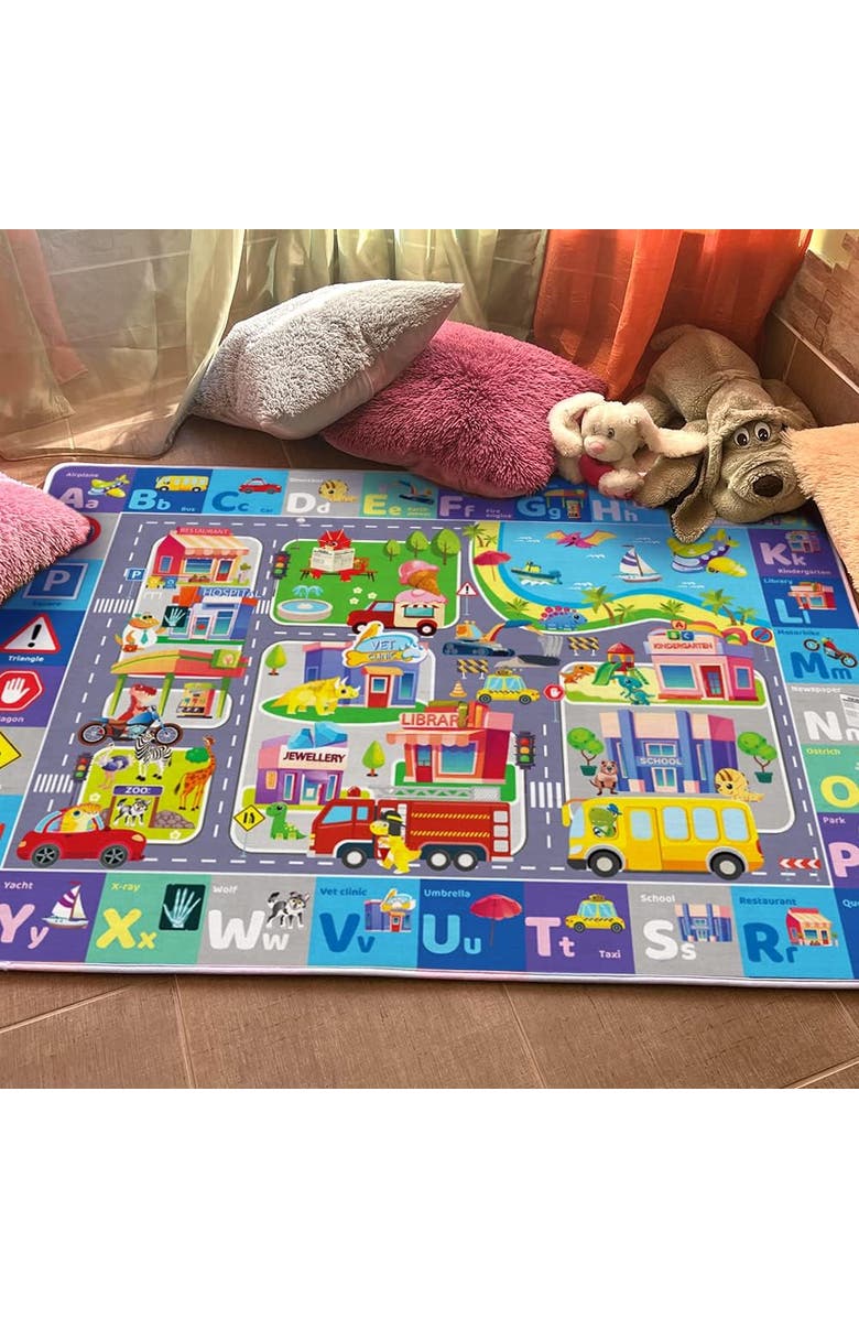 Quokka Baby Mat for Floor Play for Babies 6-12 Months - Super Soft ABC Play Mat for Toddlers 1-3, Alternate, color, City