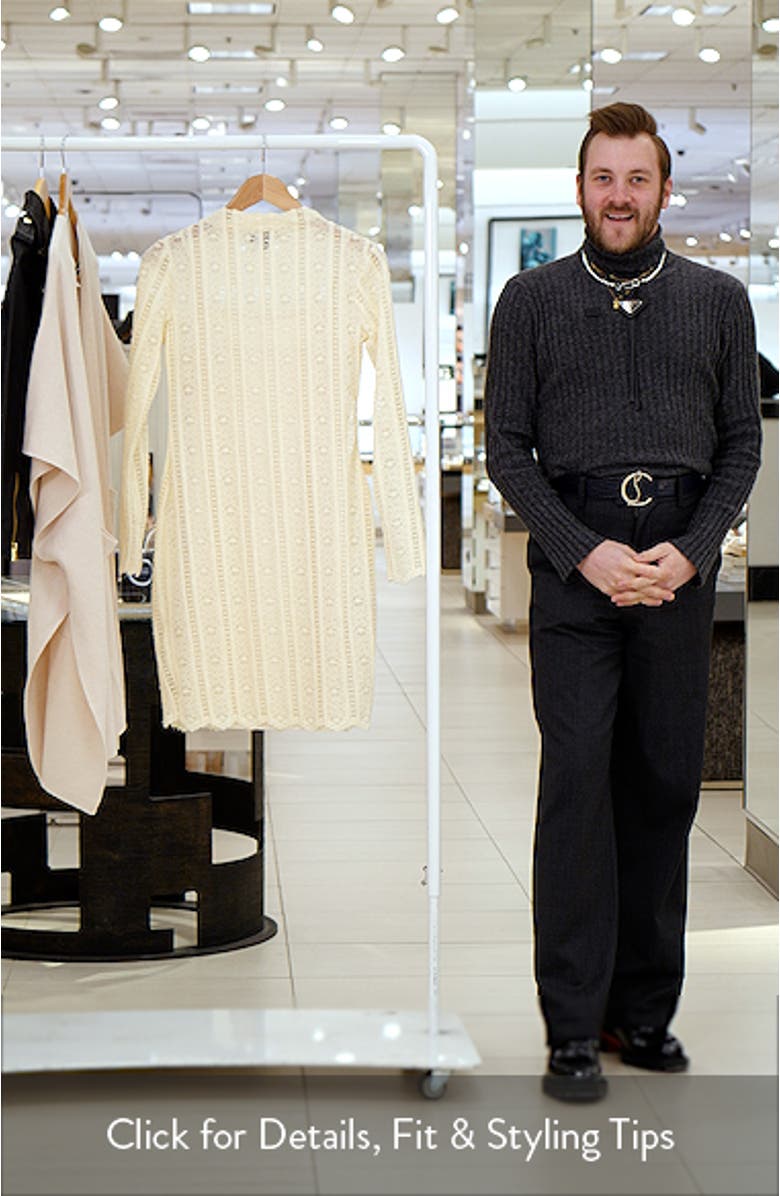 Nafia Lace Long Sleeve Sweater Dress, sales video thumbnail