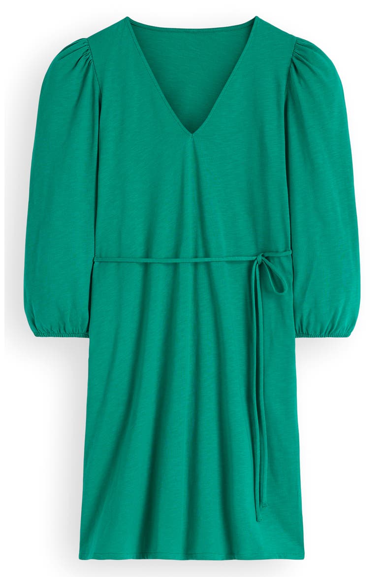 V-Neck Short Sleeve Cotton Dress, Alternate, color, DEEP TEAL