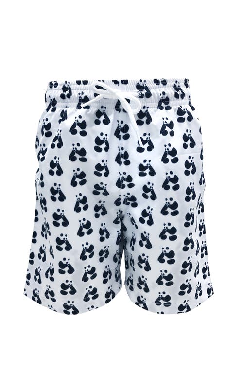Nessi Byrd Kids' Panda Print Long Quick-dry Swim Trunks