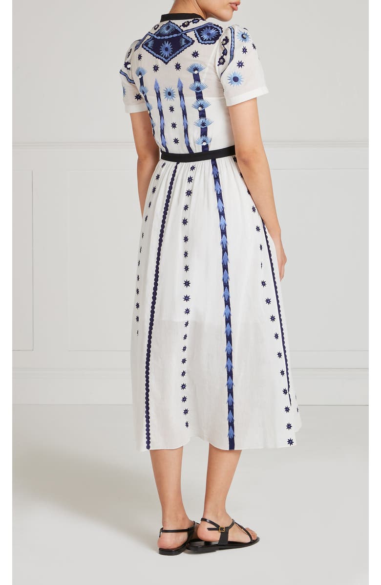 Temperley London Edith Shirt Dress, Alternate, color, White/Blue