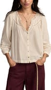 Lucky Brand Lace Detail Cotton Top