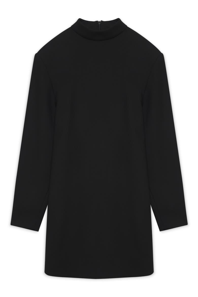 Adeline Wool Blend Mock Neck Minidress, Alternate, color, BLACK