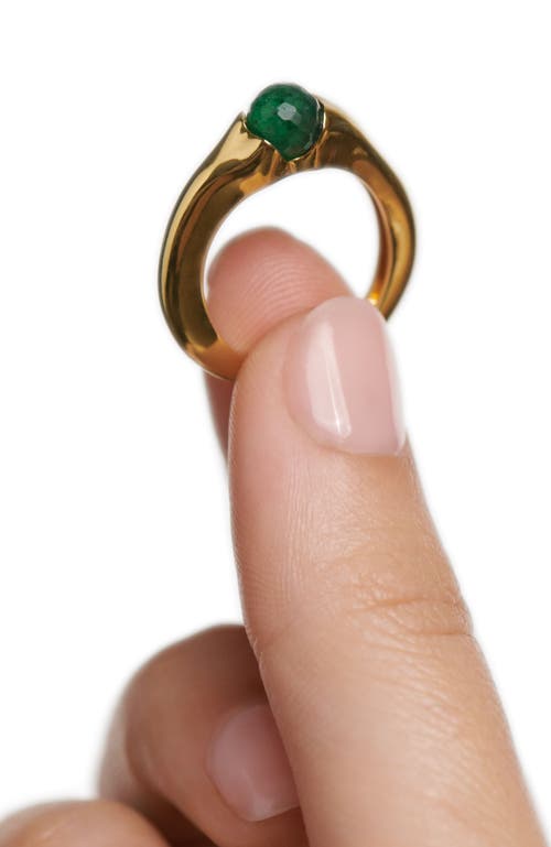 Pdpaola Oasis Ring In Green Aventurine