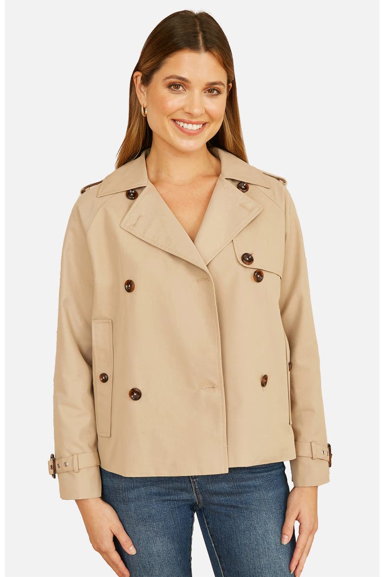 Cropped Trench Jacket With Pockets, Main, color, Beige