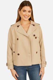Yumi Cropped Trench Jacket With Pockets