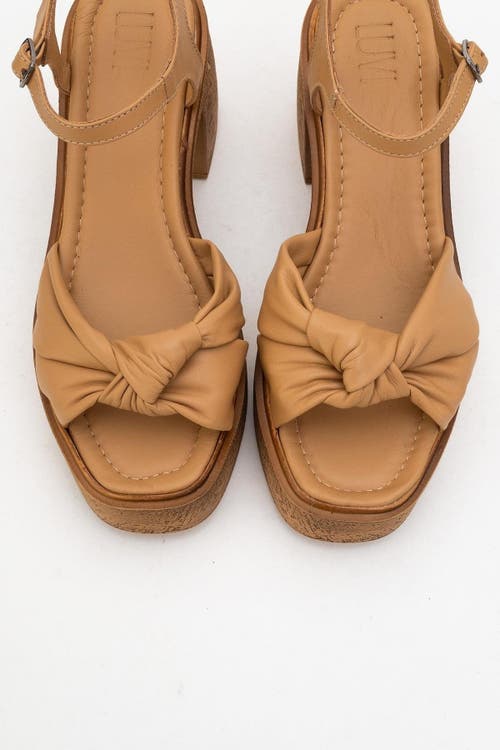 Forever & Always Shoes Tily Platform Wedge Leather Sandal In Brown