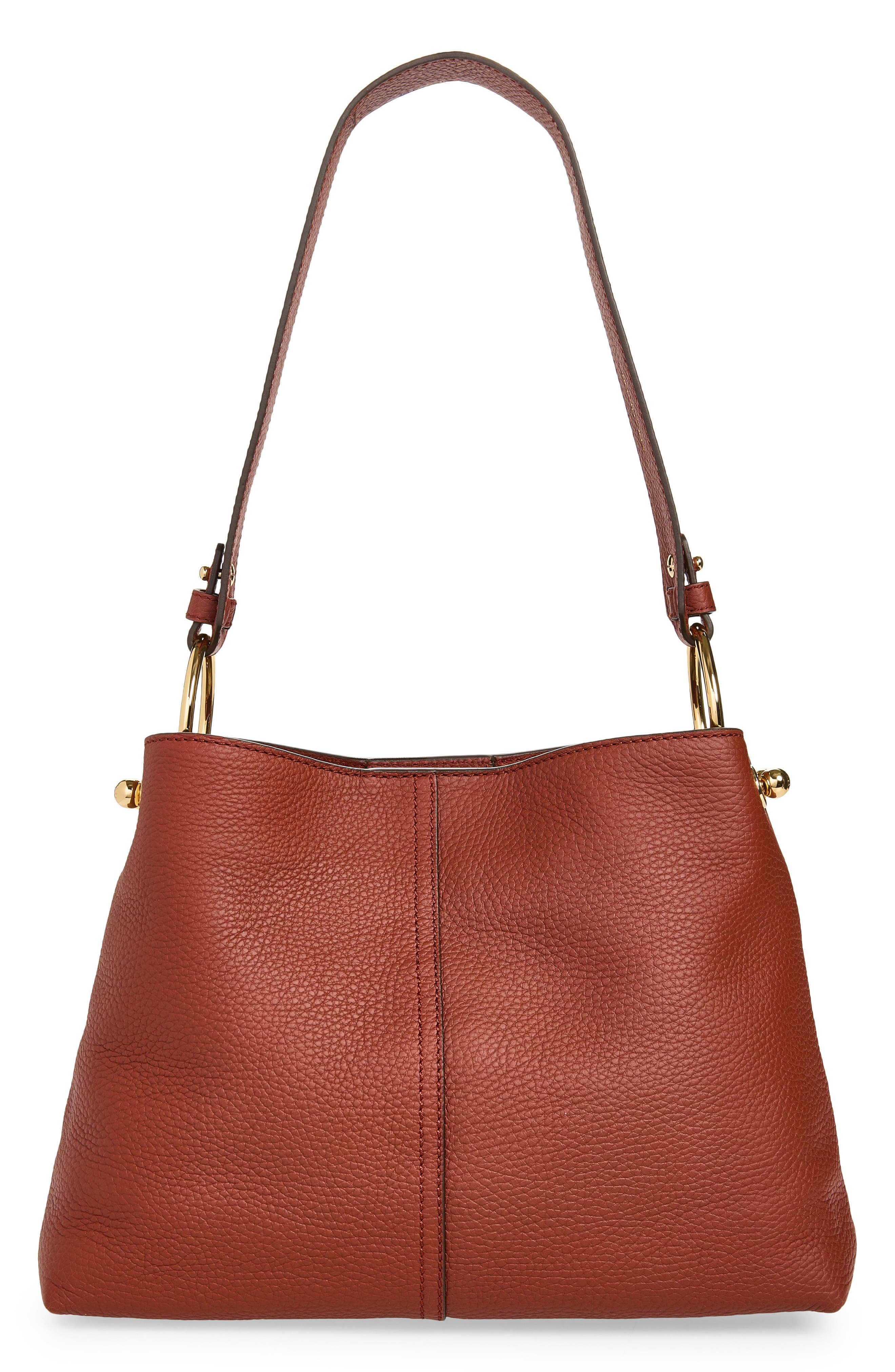 Lana Leather Hobo Bag, Alternate, color, WALNUT