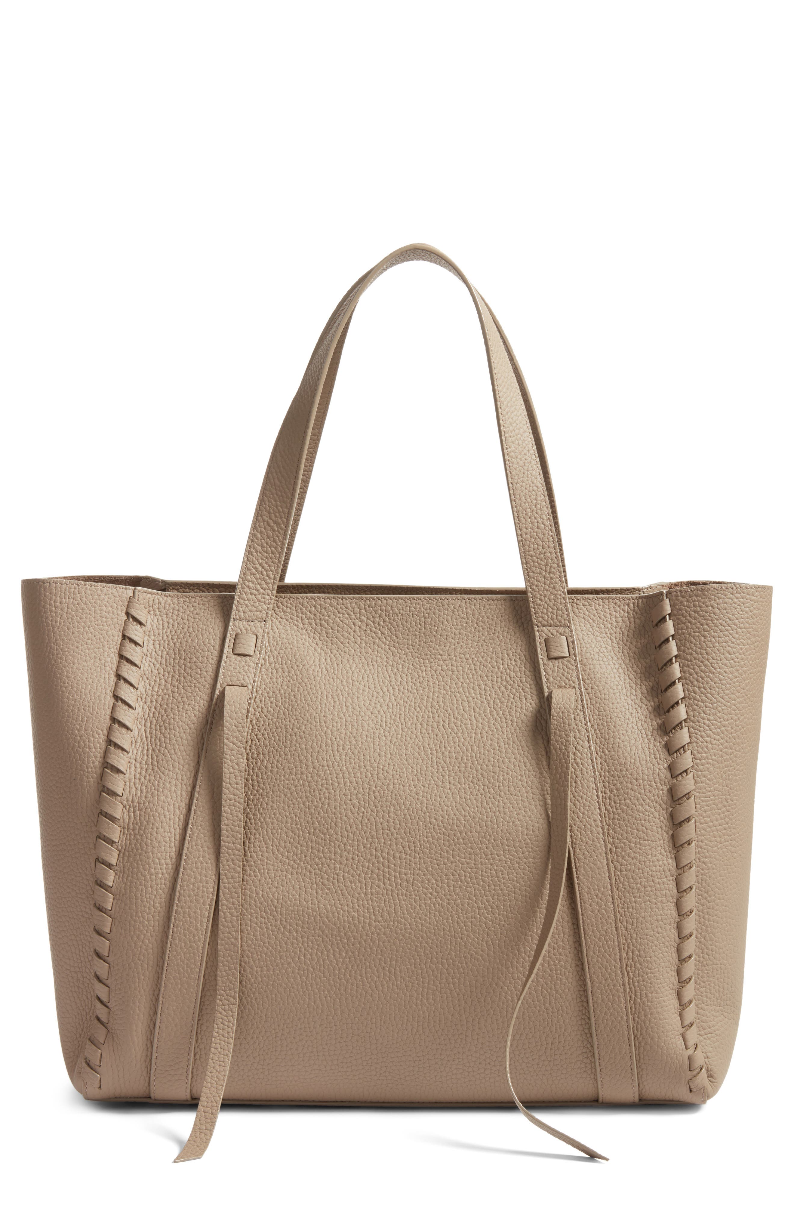 AllSaints Raye Leather Tote, Main, color, 