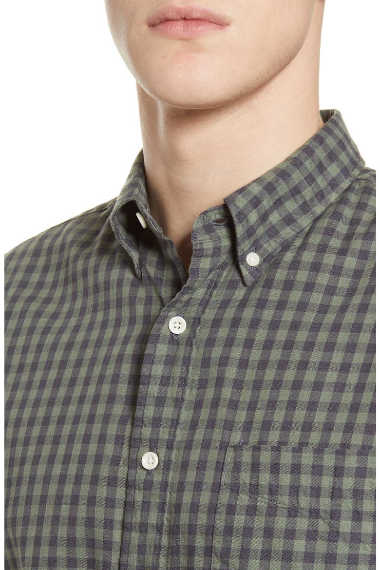 Everyday Check Button-Down Shirt, Alternate, color, OLIVE BLACK GINGHAM
