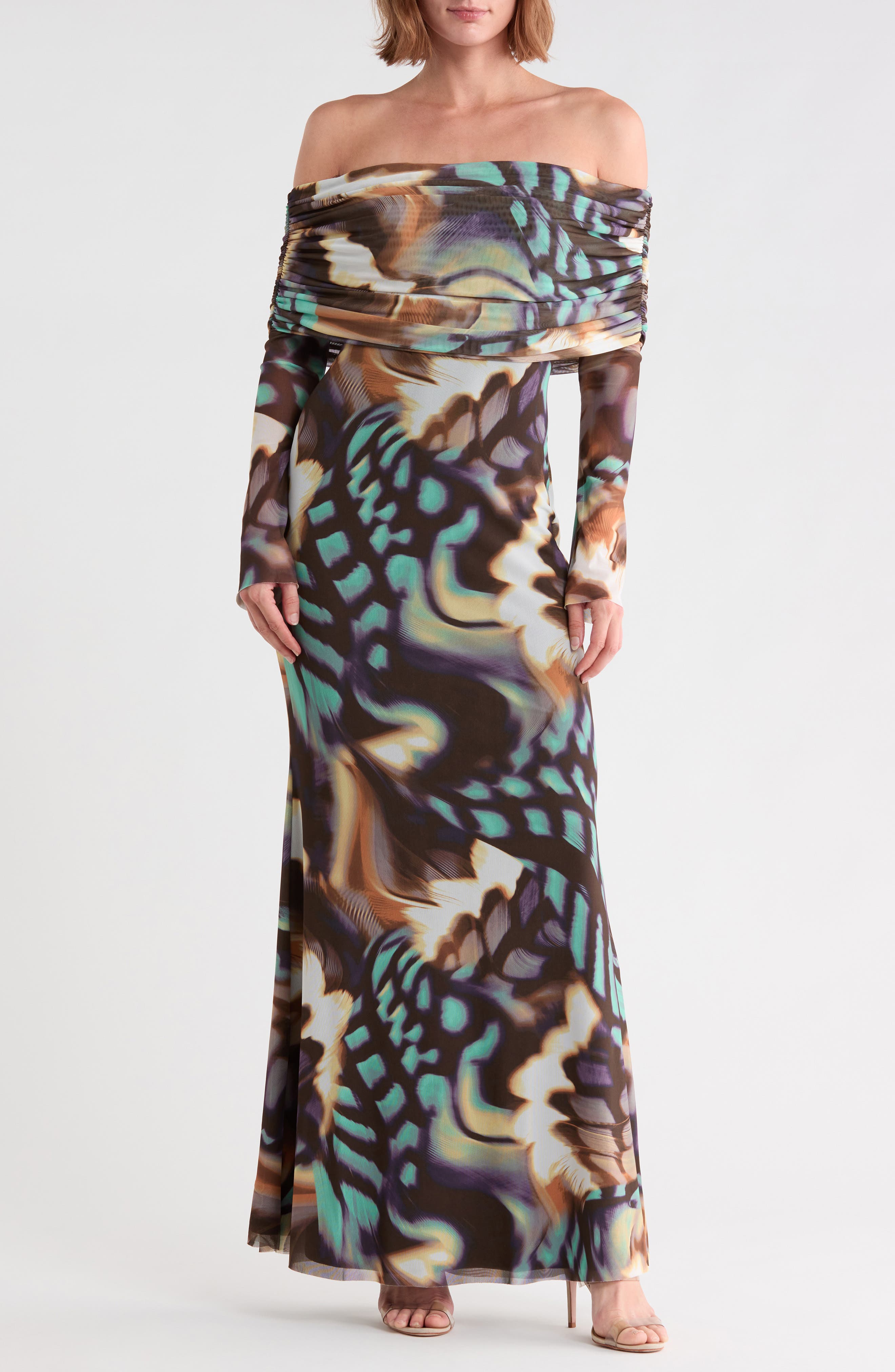 Thelma Off the Shoulder Long Sleeve Dress