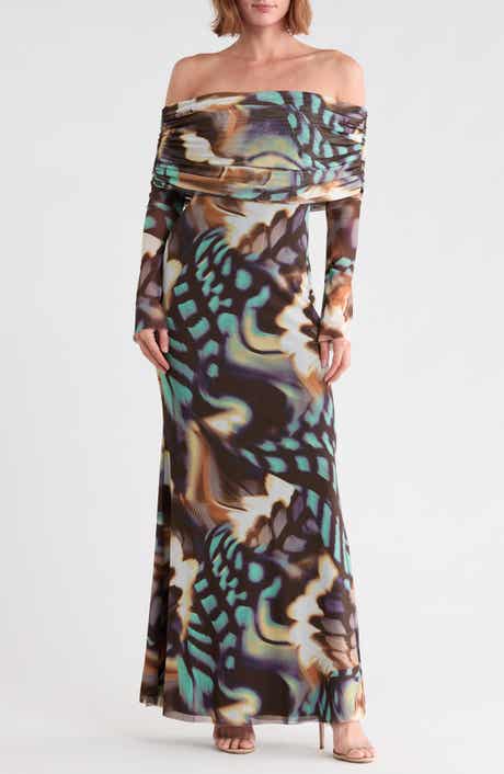 Thelma Off the Shoulder Long Sleeve Dress