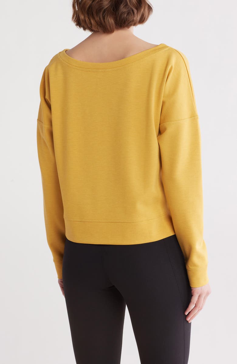 TravisMathew Portugal Boat Neck Sweatshirt, Alternate, color, Heather Bright Gold