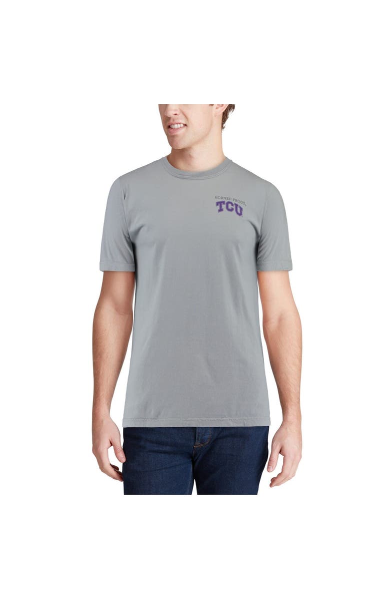 IMAGE ONE Men's Gray TCU Horned Frogs Team Comfort Colors Campus Scenery T-Shirt, Alternate, color, Gray