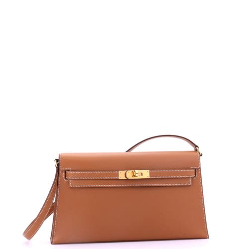 Pre-owned Hermes  Hermes Kelly Elan Shoulder Bag Madame In Gold