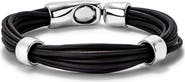 UNODE50 Multi Strand Leather Bracelet With 2 Circles