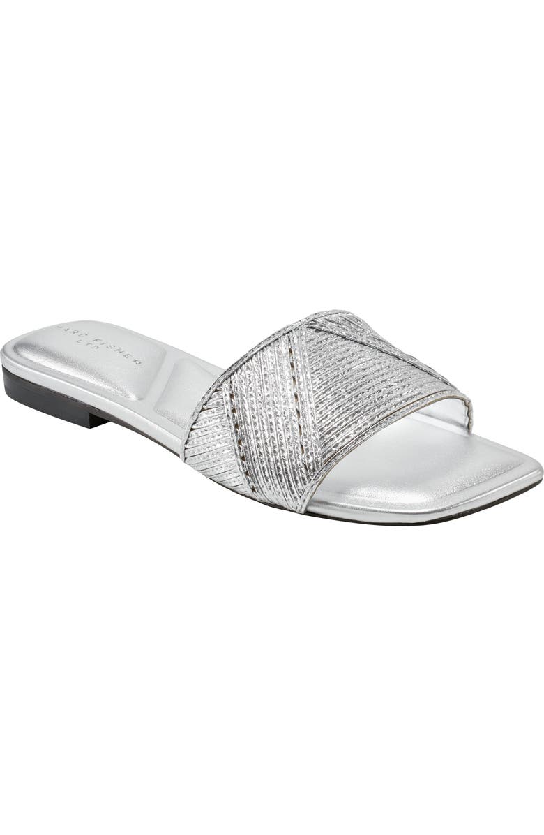 Marc Fisher LTD Murphy Slide Sandal, Main, color, Silver