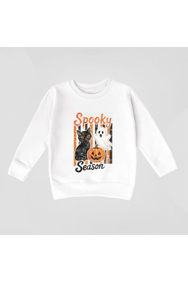 Spooky Season Characters Toddler Graphic Sweatshirt, Alternate, color, White