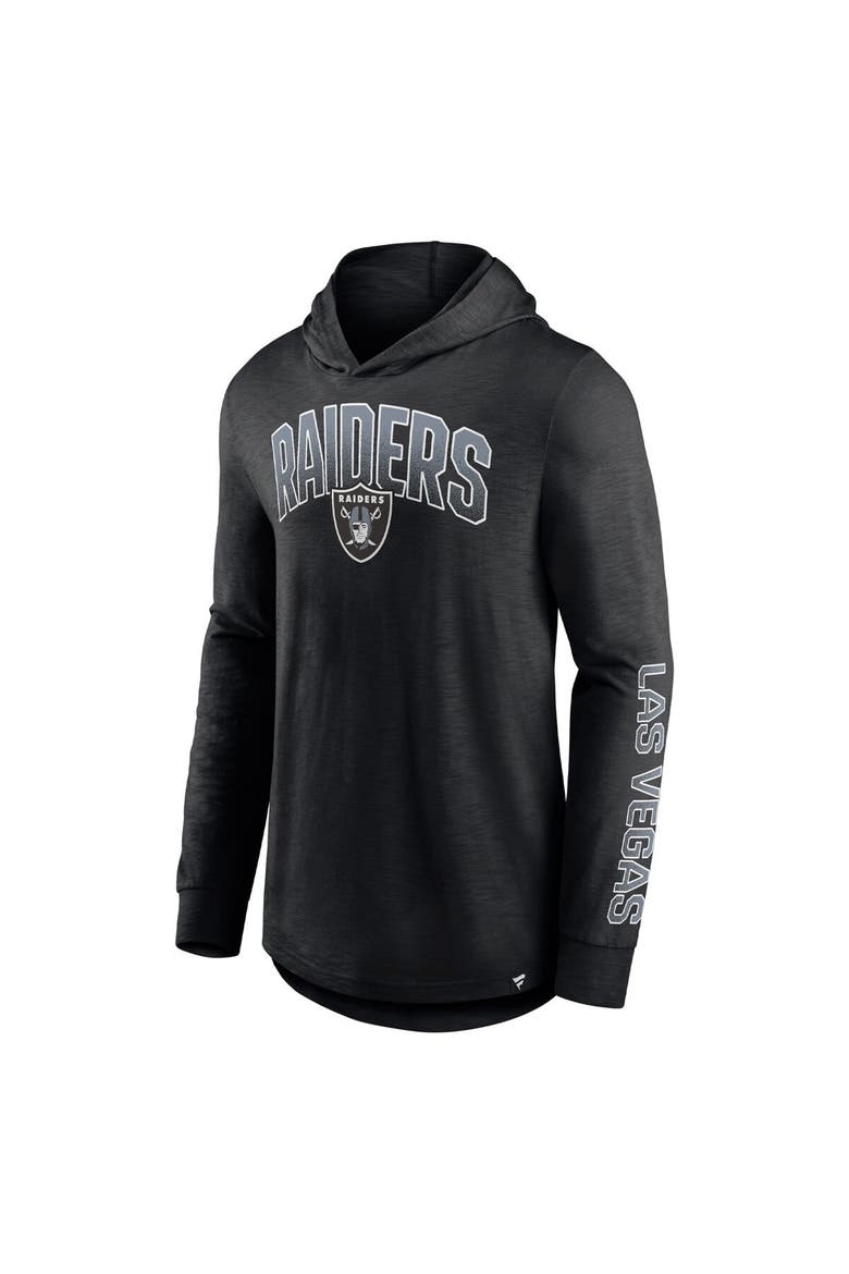Men's Fanatics Black Las Vegas Raiders Front Runner Long Sleeve Hooded T-Shirt, Alternate, color, Black