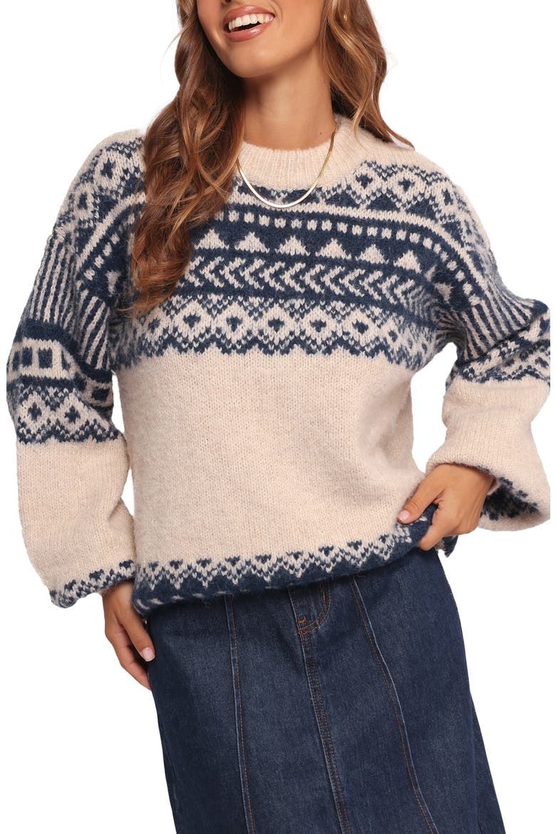 Lincoln Fair Isle Sweater, Main, color, NAVY