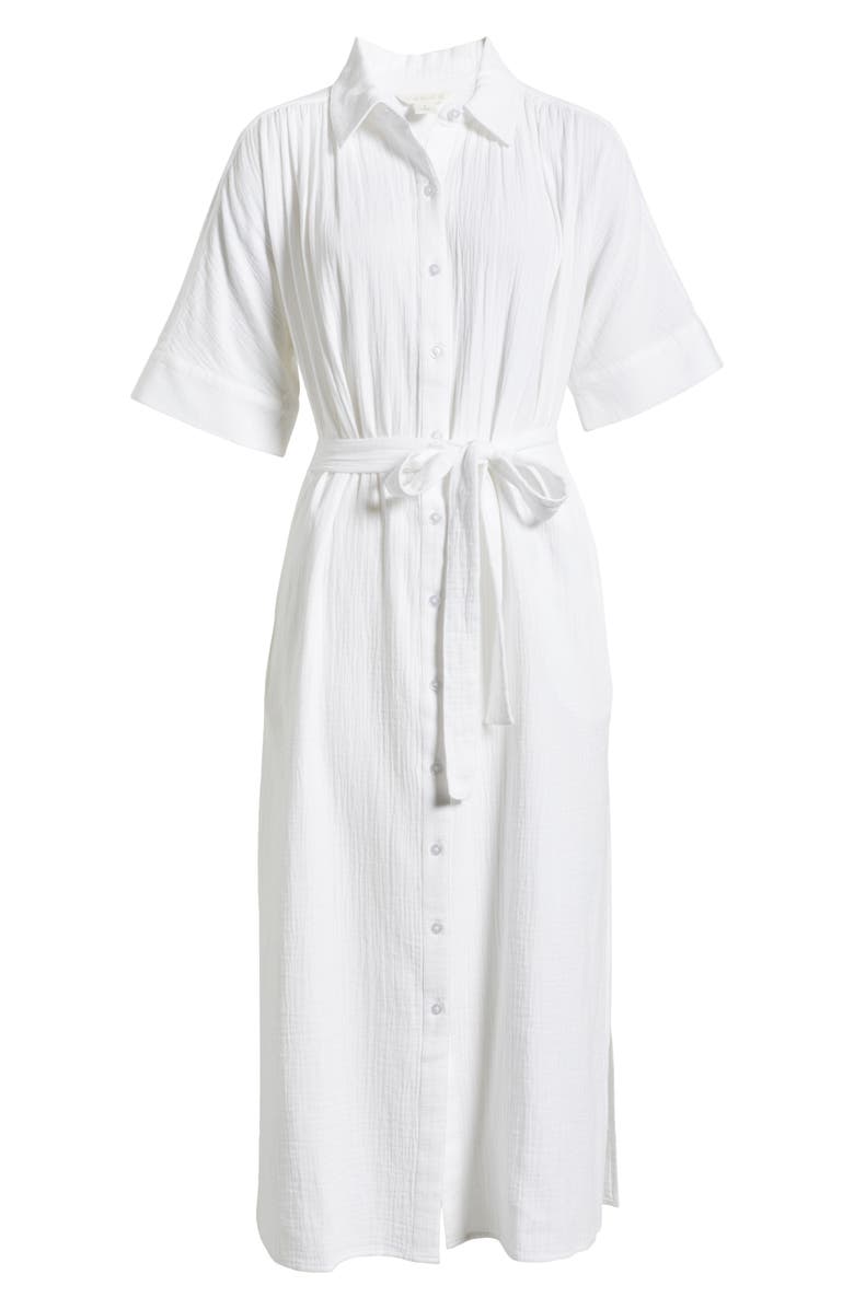 Caslon<sup>®</sup> Belted Maxi Shirtdress, Alternate, color, White
