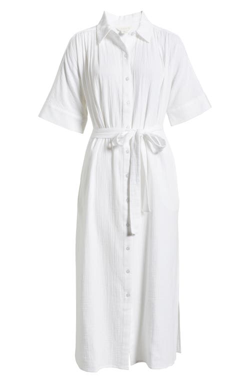 Caslonr Caslon(r) Belted Maxi Shirtdress In White