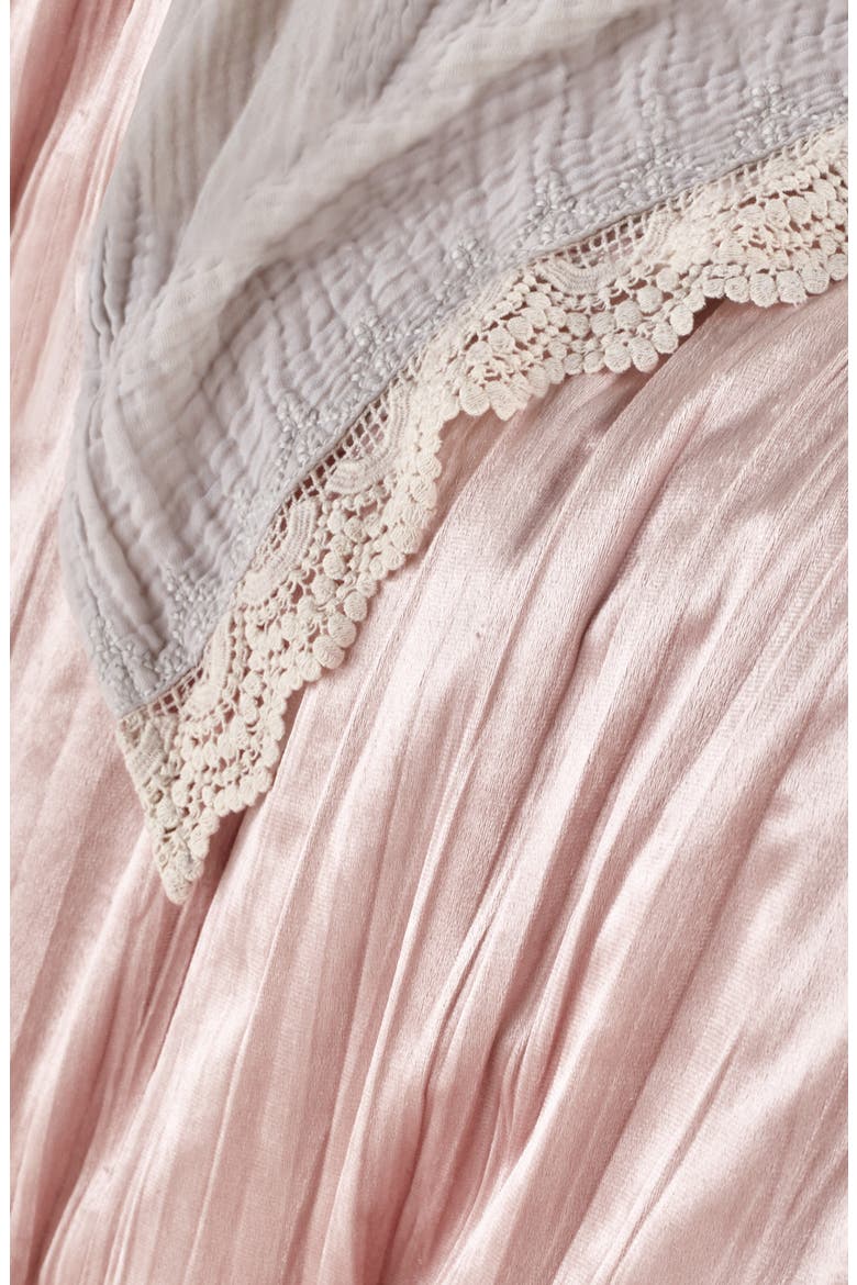 Crinkled Velvet Comforter & Sham Set, Alternate, color, BLUSH