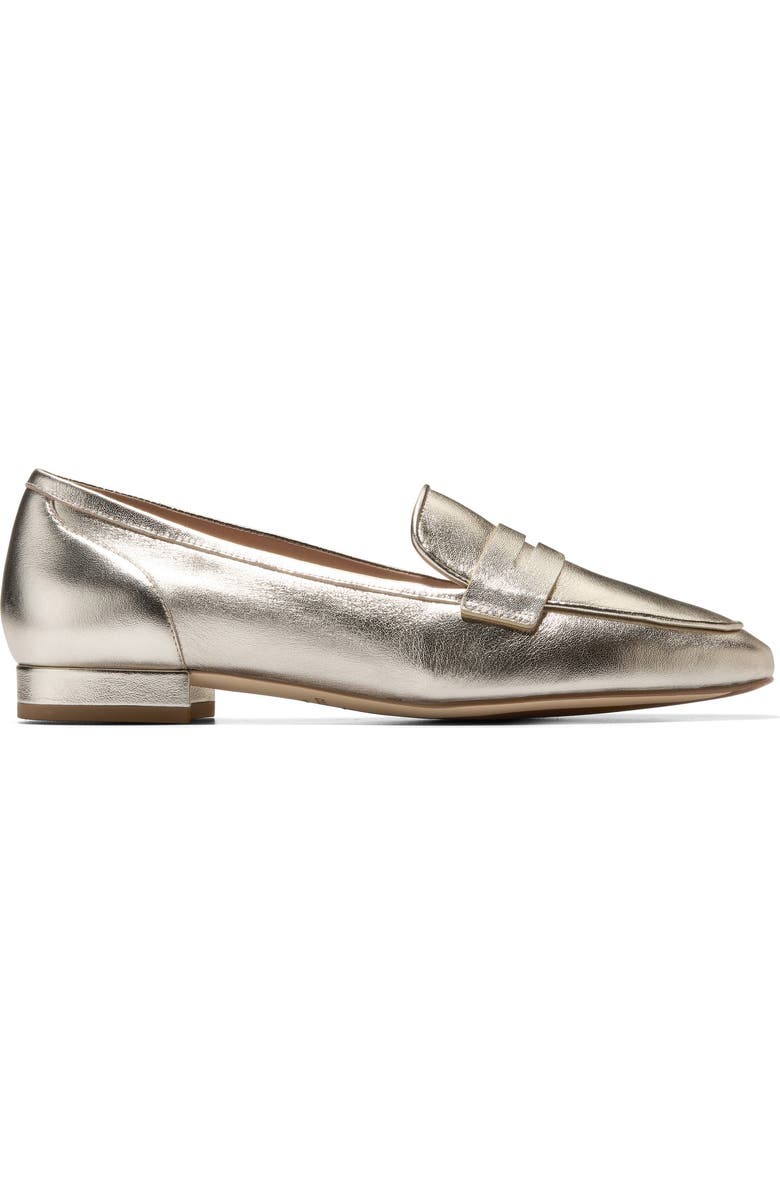 Cole Haan Tarese Penny Loafer, Alternate, color, Soft Gold Leather