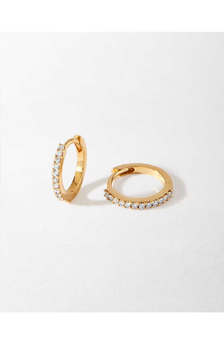 Edge of Ember Pave Diamond Huggies, Main, color, Yellow Gold
